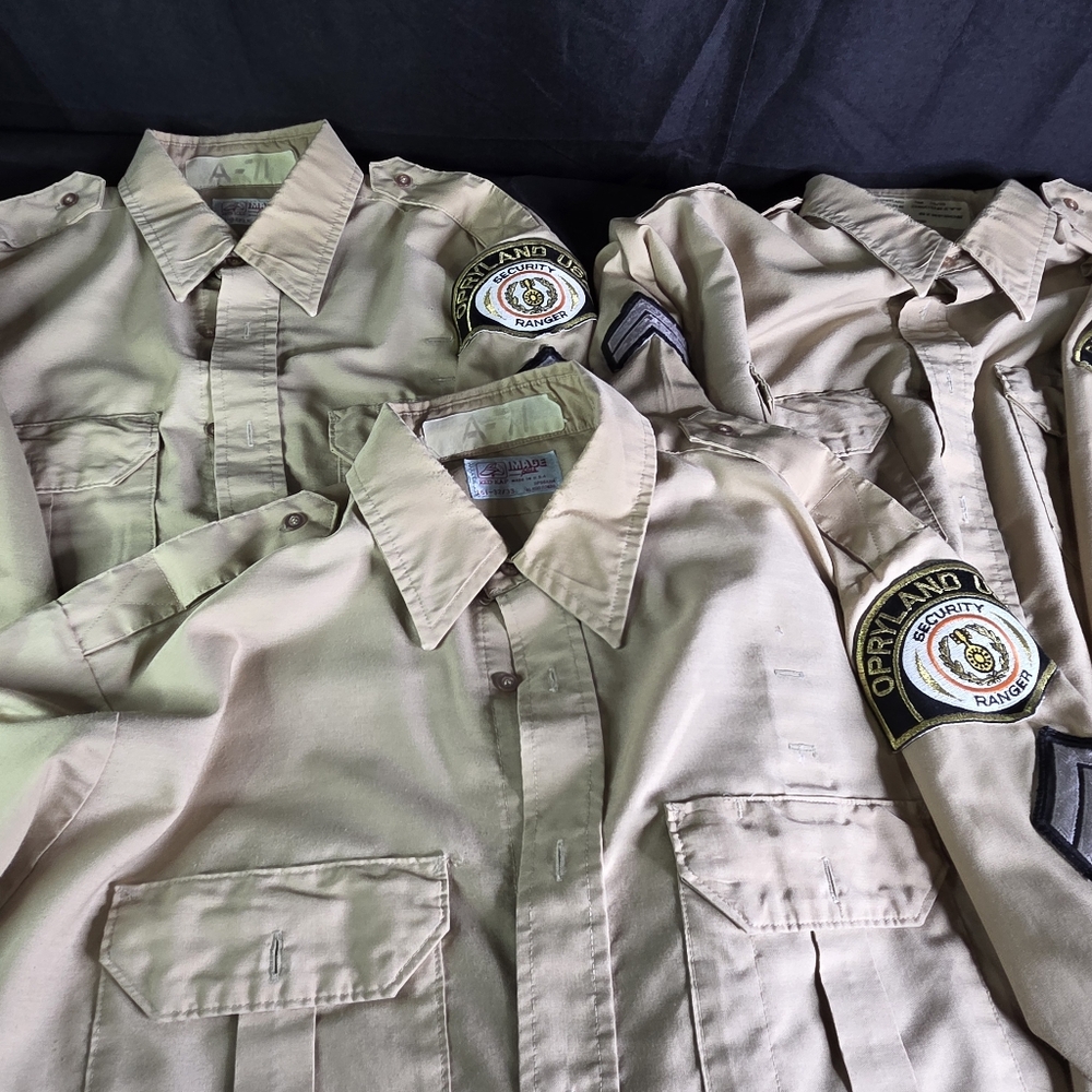 3 Vintage Opryland USA Security Ranger Long Sleeve Shirts